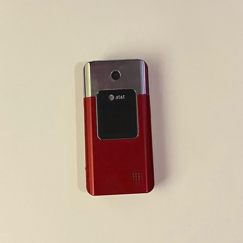 Red AT&T Flip Phone